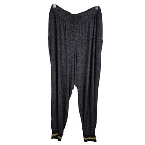 Cacique Space Dye Gray Front Pockets Gold Accent Ankle Women's Sleep Pants 18/20